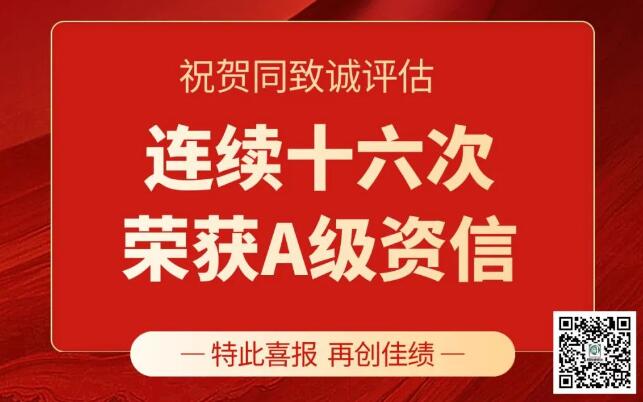 喜報-連續(xù)十六次榮獲A級資信評價